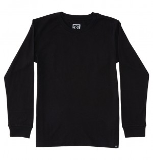 Black DC Shoes All Smiles - Long Sleeve T-Shirt 10-16 | VNCEOQ-413