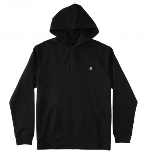 Black DC Shoes Offpeak - Hooded Henley Top | IMPLXC-029