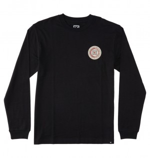 Black DC Shoes Old Head - Long Sleeve T-Shirt | GAXOFL-694