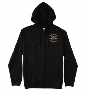 Black DC Shoes World Renowned - Zip-Up Hoodie | UQWJHE-751