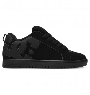 Black / Black / Black DC Shoes Court Graffik - Leather Shoes | BLRVOX-074