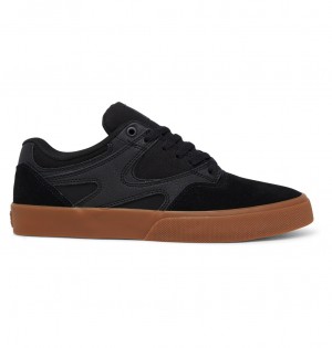 Black / Black / Gum DC Shoes Kalis Vulc - Shoes | QXLNVO-247