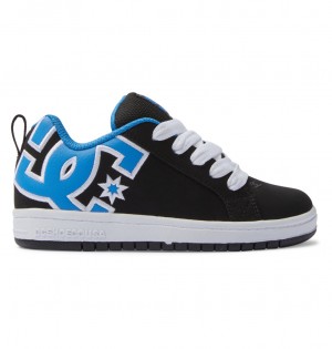 Black / Blue / Grey DC Shoes Court Graffik - Leather Shoes | RWSTFA-798