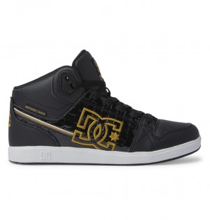 Black / Gold DC Shoes University - High Top Shoes | LNUKEC-872