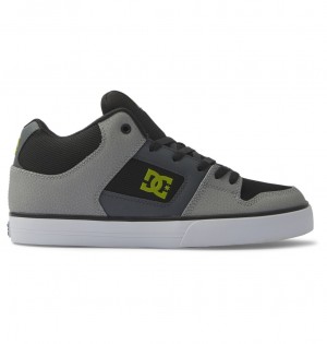 Black / Grey / Green DC Shoes Pure Mid - Mid Top Shoes | MWNXSD-864