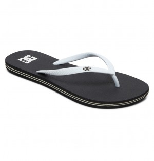 Black / White DC Shoes Spray - Flip-Flops | XBCJRA-861