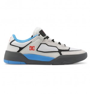 Blue / White DC Shoes DC Metric Le - Leather Shoes | NQAMJF-947