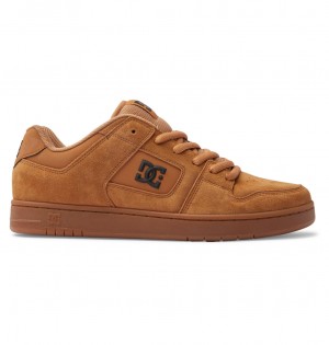 Brown / Tan DC Shoes Manteca S - Leather Skate Shoes | PBIXYH-632