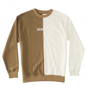 Capers / Oat Heather DC Shoes Baseline - Sweatshirt | YXLEUB-487