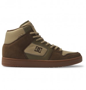 Dk Choc / Military DC Shoes Manteca 4 Hi Wr - High-Top Leather Shoes | HGLAIX-854