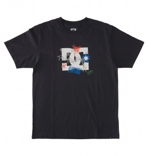 Ebony DC Shoes Scribble - T-Shirt | ZNXCEP-864