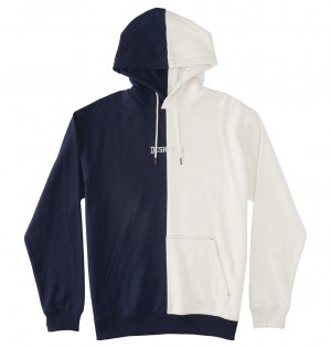 Navy Blazer / Oat Heather DC Shoes Baseline Ph - Hoodie | RXGJDP-906