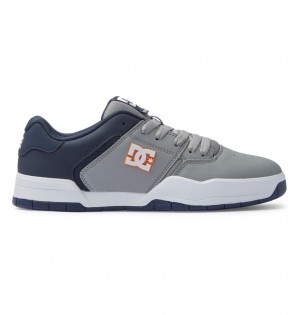 Navy / Grey DC Shoes Central - Leather Shoes | FOREHY-813