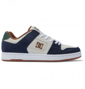 Navy / Khaki DC Shoes Manteca S - Leather Skate Shoes | ECLUJD-704