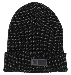 Reflective Black DC Shoes Sight - Beanie | DNXEMZ-534