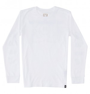 White DC Shoes All Smiles - Long Sleeve T-Shirt 10-16 | EUQABT-139