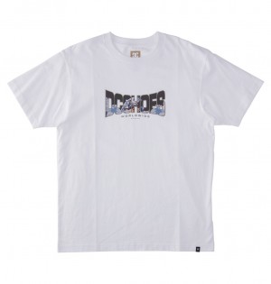 White DC Shoes Astro - T-Shirt | AHNSVW-094