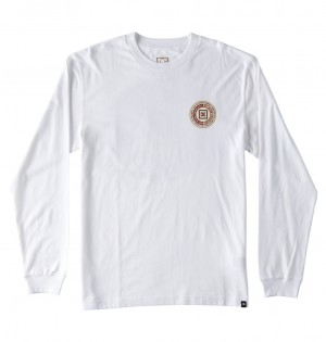 White DC Shoes Old Head - Long Sleeve T-Shirt | PZXBEA-128