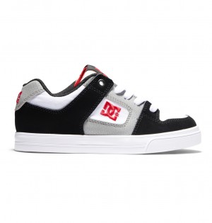 White / Black / Red DC Shoes Pure - Leather Shoes | AXCVWU-165