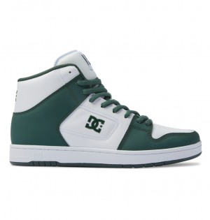 White / Dark Olive DC Shoes Manteca 4 Hi - High-Top Shoes | QGBRCY-069