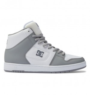 White / Grey DC Shoes Manteca 4 Hi - High-Top Shoes | RHJUBP-374