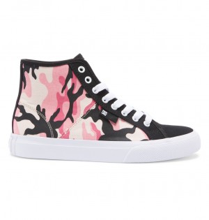 White / Pink Camo DC Shoes Manual - High-Top Shoes | BDRQKV-175