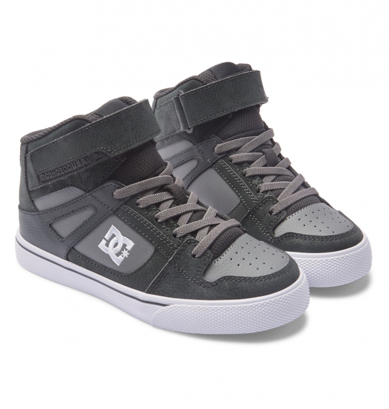 Anthracite / Black DC Shoes Pure High-Top EV - High-Top Leather Shoes | XSPCDM-143