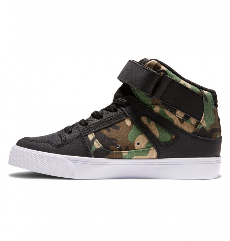 Black Camo DC Shoes Pure High-Top EV - High-Top Leather Shoes | ZUXODY-493