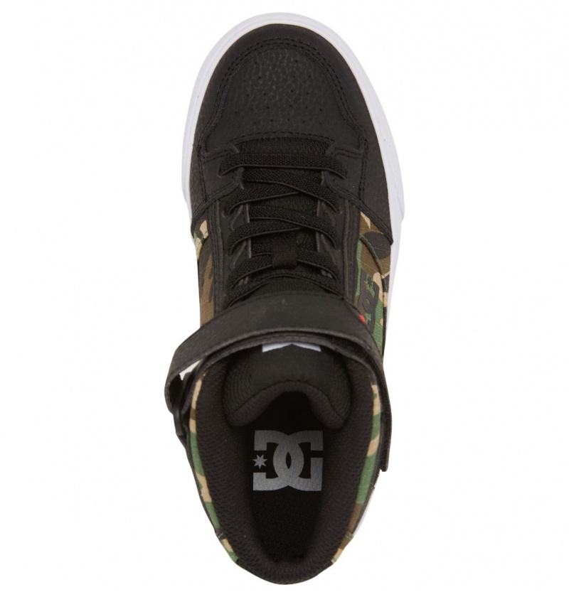 Black Camo DC Shoes Pure High-Top EV - High-Top Leather Shoes | ZUXODY-493