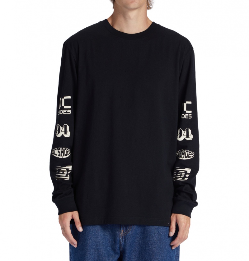 Black DC Shoes All Smiles - Long Sleeve T-Shirt | VLFGWK-381