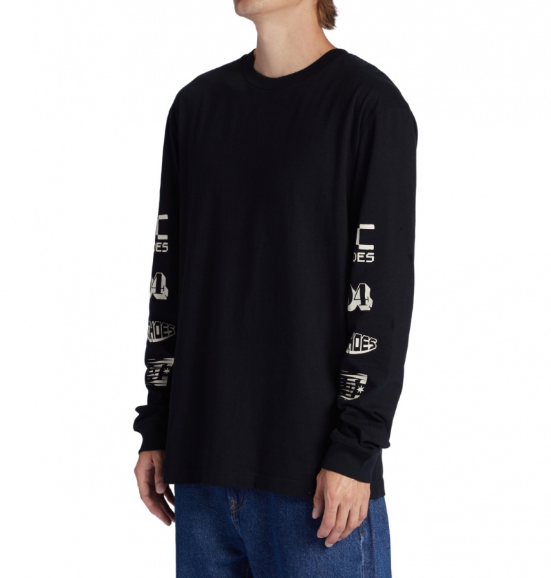 Black DC Shoes All Smiles - Long Sleeve T-Shirt | VLFGWK-381