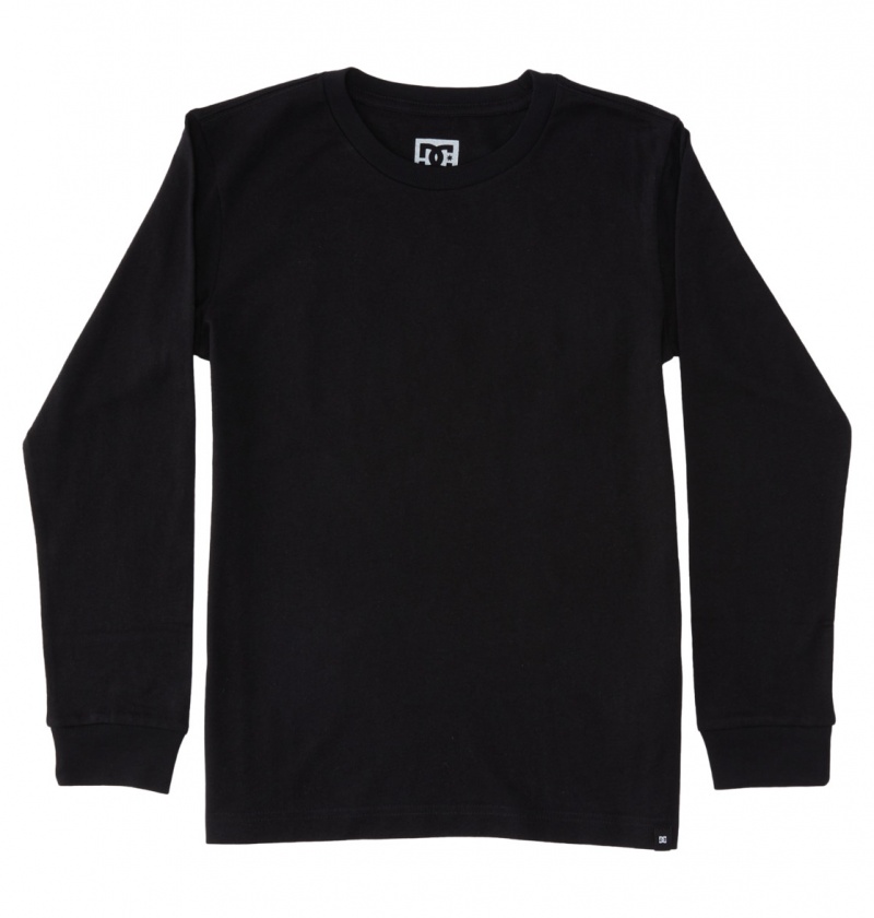 Black DC Shoes All Smiles - Long Sleeve T-Shirt 10-16 | VNCEOQ-413