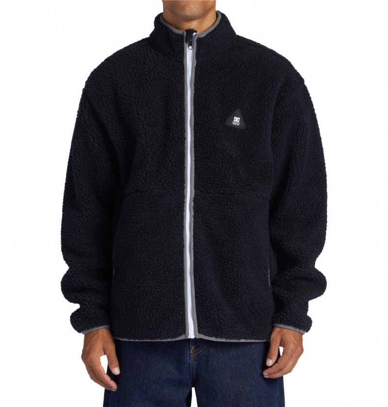 Black DC Shoes Amradical - Zip-Up Mock Neck Fleece | CLADRY-215