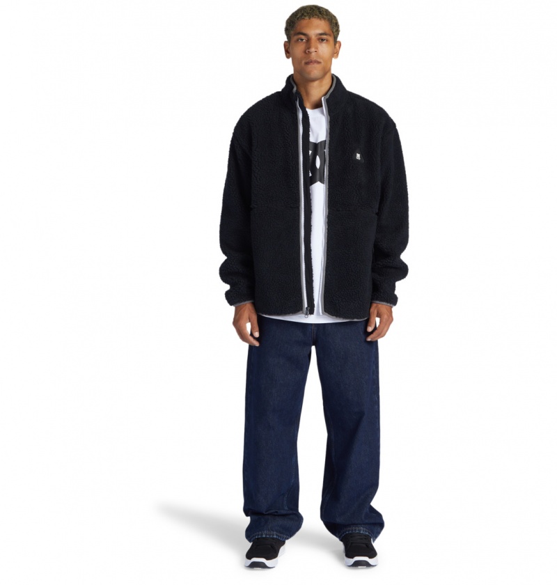 Black DC Shoes Amradical - Zip-Up Mock Neck Fleece | CLADRY-215