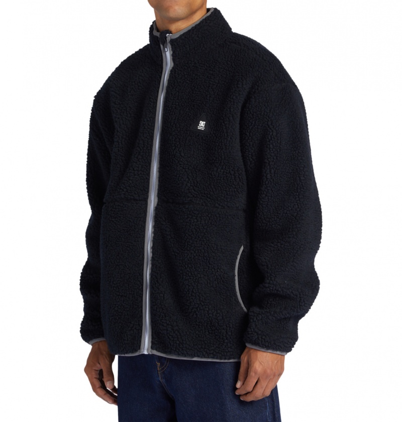 Black DC Shoes Amradical - Zip-Up Mock Neck Fleece | CLADRY-215