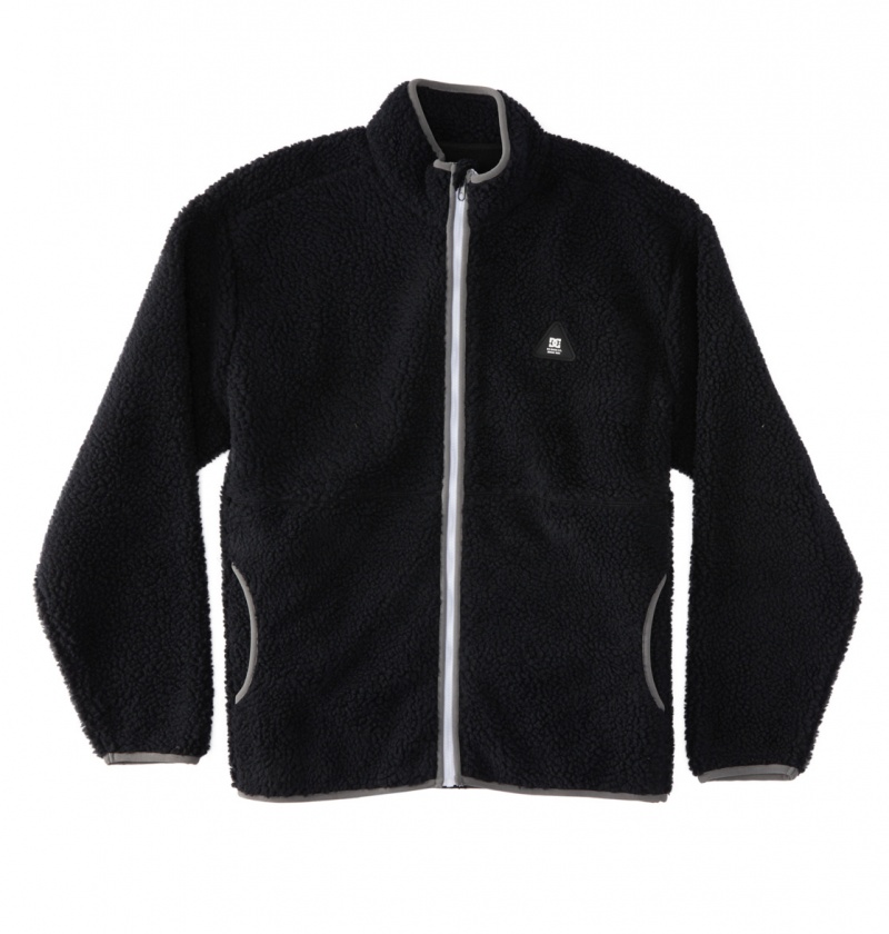 Black DC Shoes Amradical - Zip-Up Mock Neck Fleece | CLADRY-215