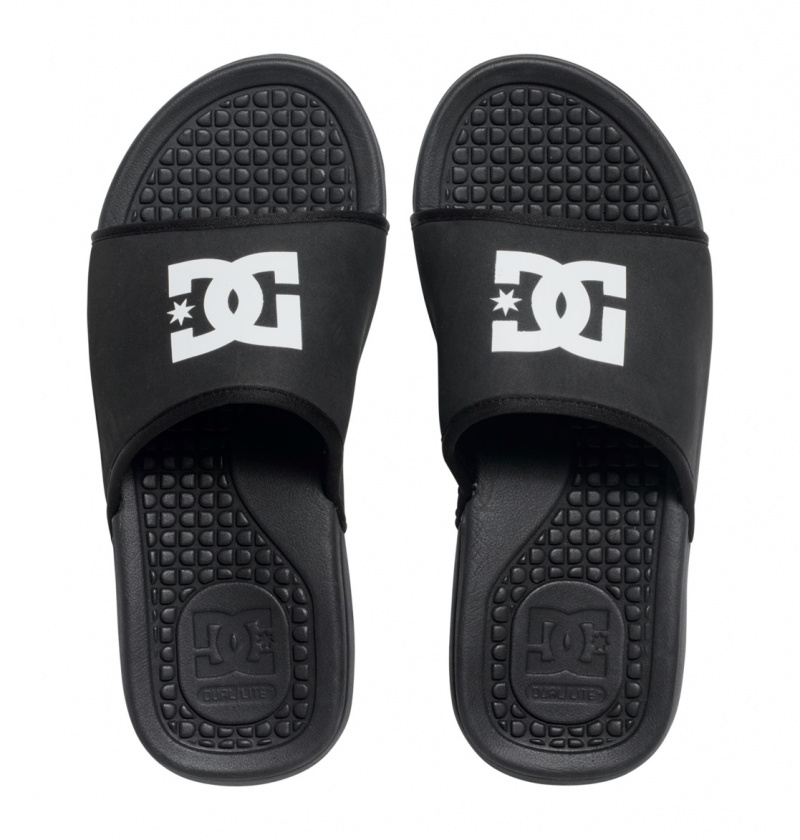 Black DC Shoes Bolsa - Slides Sandals | FJBREK-683