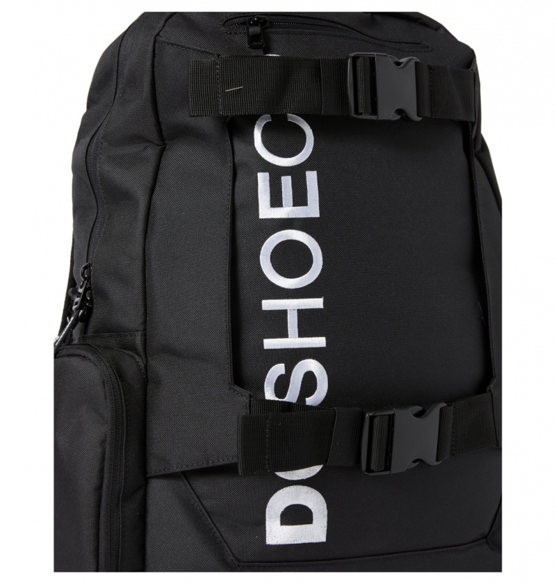 Black DC Shoes Chalkers 28L - Large Skate Backpack | VWHJDG-218