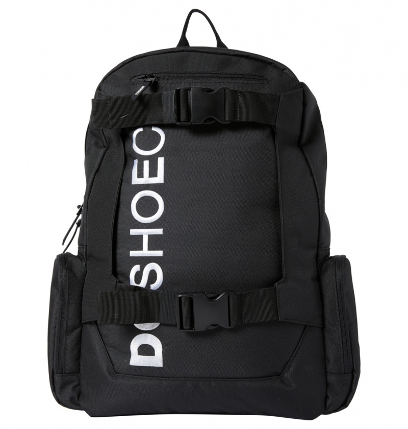 Black DC Shoes Chalkers 28L - Large Skate Backpack | VWHJDG-218