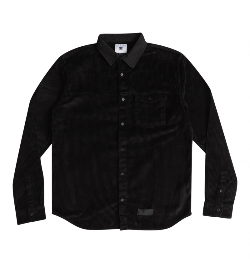 Black DC Shoes Closed Lines - Long Sleeve Shirt | XDLTSC-084