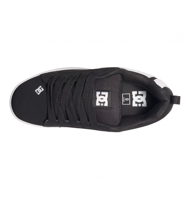 Black DC Shoes Court Graffik - Leather Shoes | CTSOLZ-791