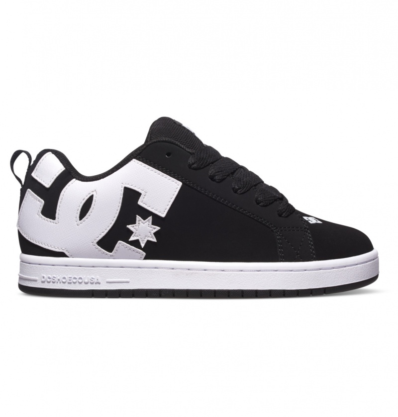 Black DC Shoes Court Graffik - Leather Shoes | CTSOLZ-791