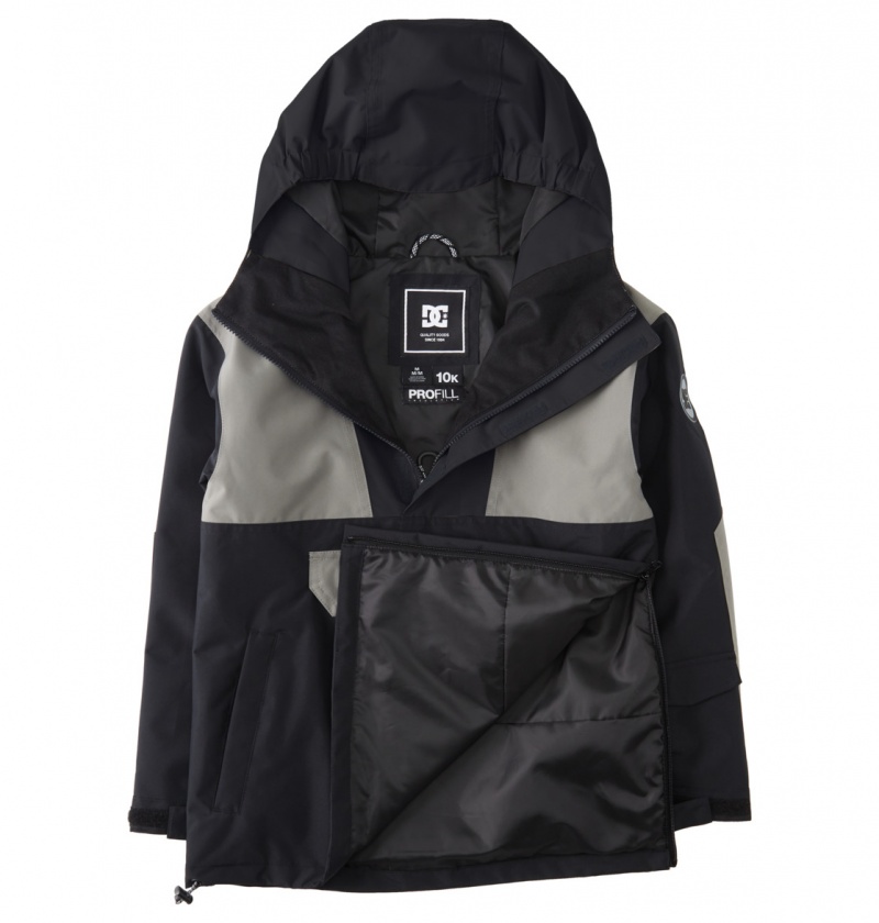 Black DC Shoes DC-43 - Technical Anorak Snow Jacket 8-16 | MXTJKY-278