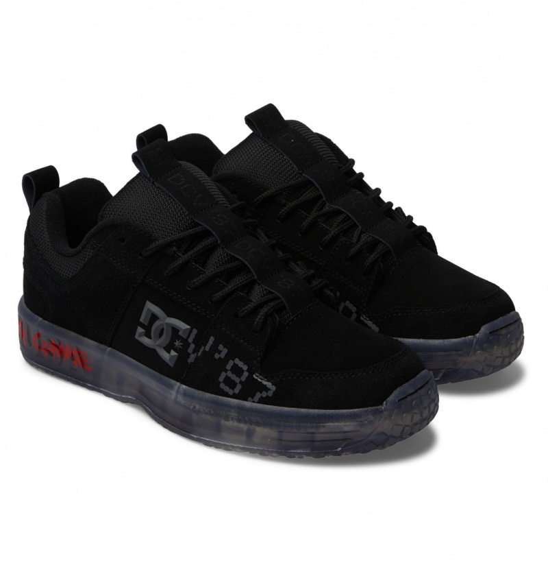 Black DC Shoes DCV87 Lynx - Leather Shoes | KAQIJF-804