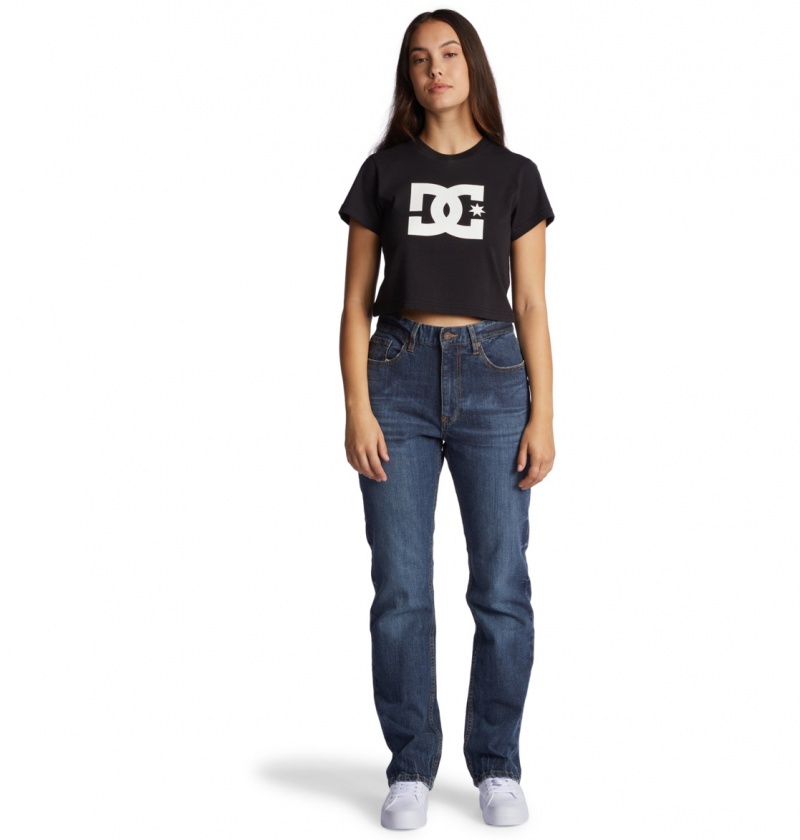 Black DC Shoes DC Star - Cropped T-Shirt | IJLPVA-089