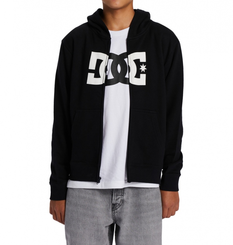 Black DC Shoes DC Star - Zip-Up Hoodie 10-16 | VHKLUF-704