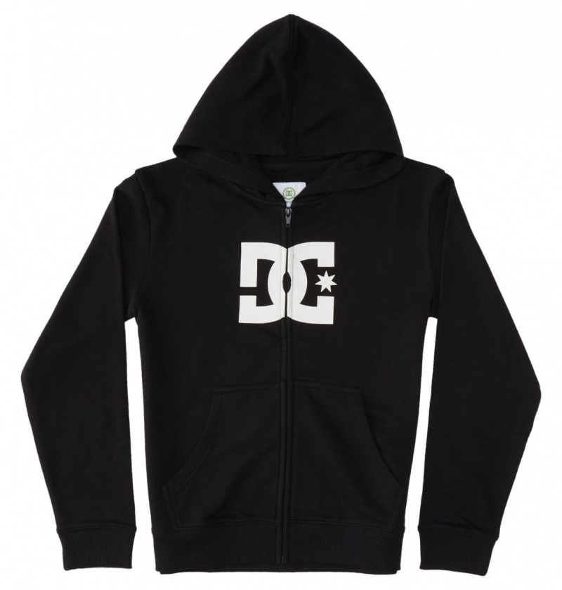 Black DC Shoes DC Star - Zip-Up Hoodie 10-16 | VHKLUF-704