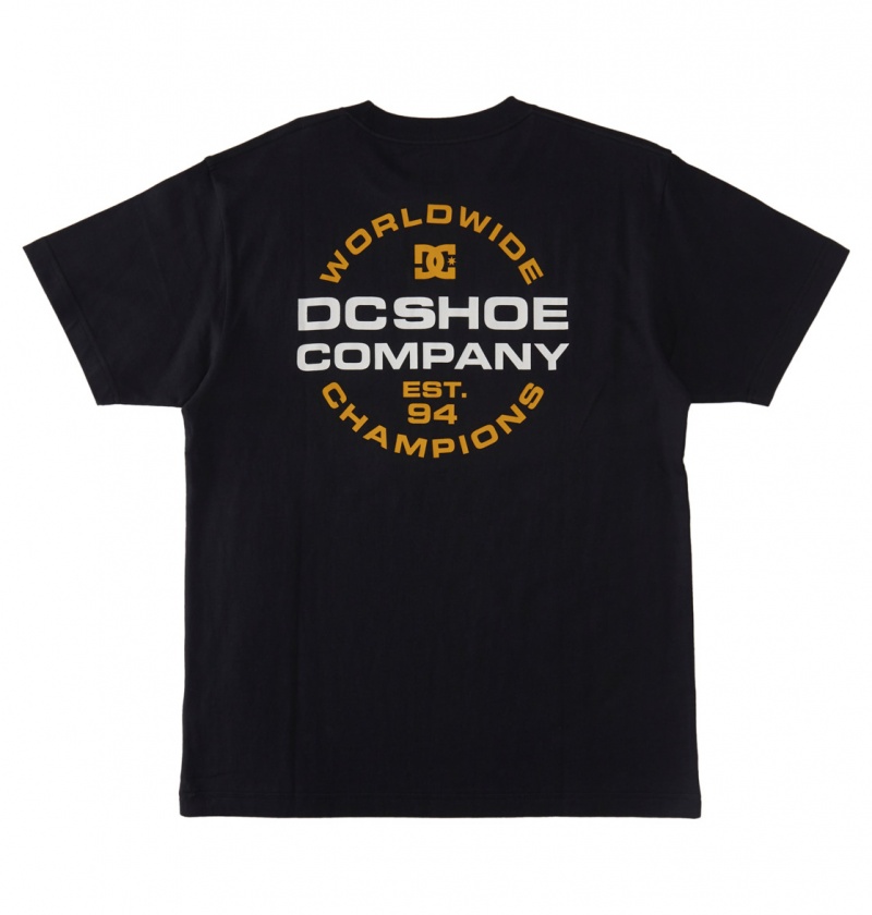 Black DC Shoes Eurostep - T-Shirt | QVHZAU-408