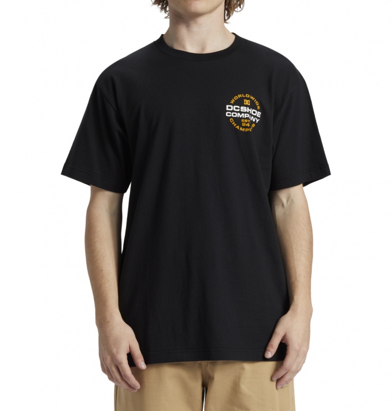 Black DC Shoes Eurostep - T-Shirt | QVHZAU-408