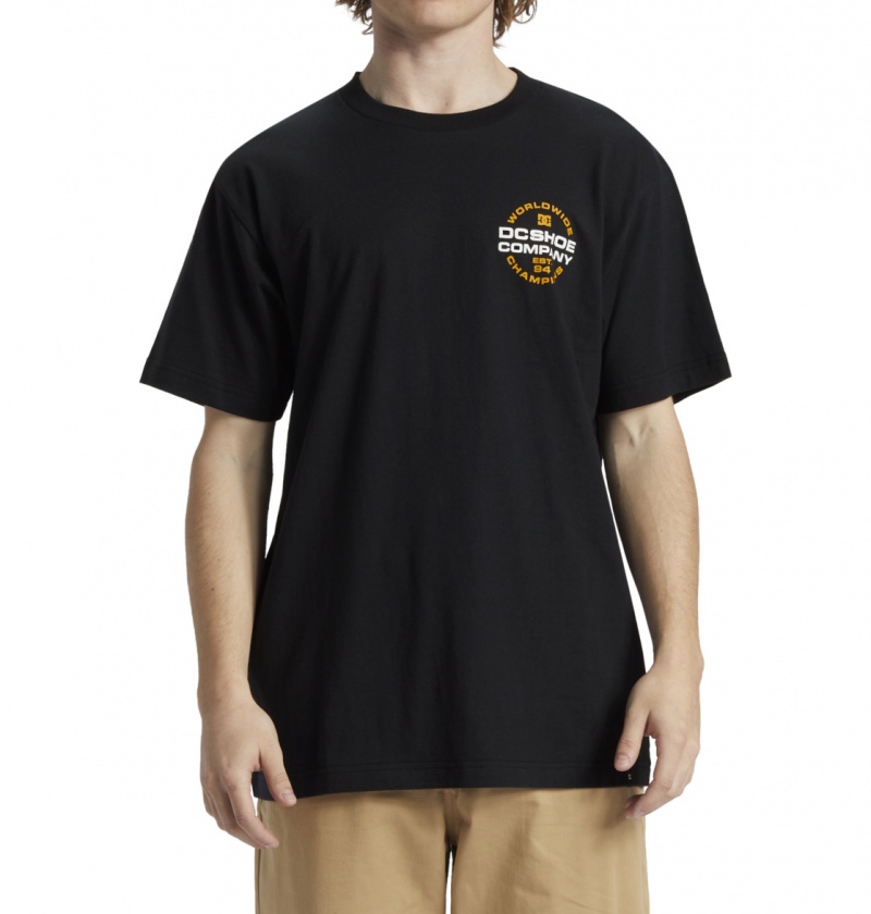 Black DC Shoes Eurostep - T-Shirt | QVHZAU-408